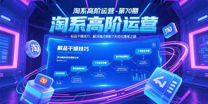 (15307期)淘系高阶运营-第70期,标品干爆技巧,解决难点策略,大佬操盘方法-网赚副业网