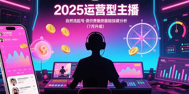 （15508期）2025运营型主播：自然流起号，微付费投放技巧，罗盘数据深度解析(7月更新)-网赚副业网