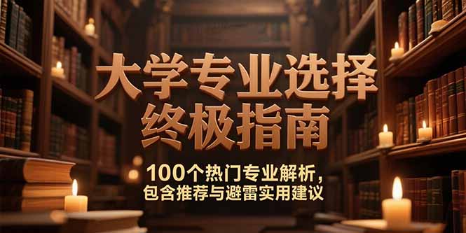 （15261期）付费文：大学专业选择终极指南,100个热门专业解析,包含推荐与避雷实用建议-网赚副业网