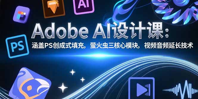 (15469期)Adobe AI设计课:涵盖PS创成式填充,萤火虫三核心模块,视频音频延长技术-网赚副业网