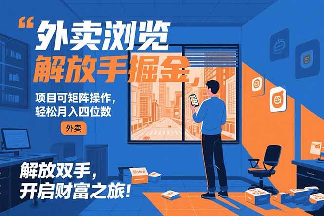 (15440期)外卖浏览掘金项目 可矩阵操作 轻松日入500+-网赚副业网