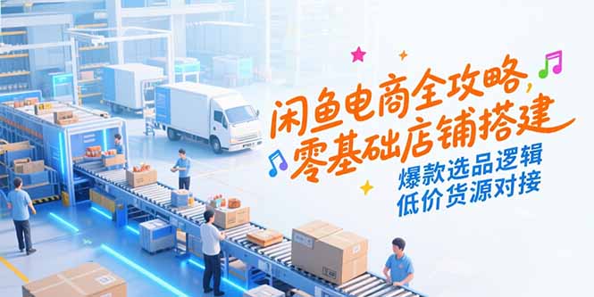 (15325期)闲鱼电商全攻略,零基础店铺搭建,爆款选品逻辑,低价货源对接-网赚副业网