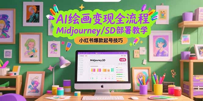 (15324期)AI绘画变现全流程,Midjourney/SD部署教学,小红书爆款起号技巧-网赚副业网