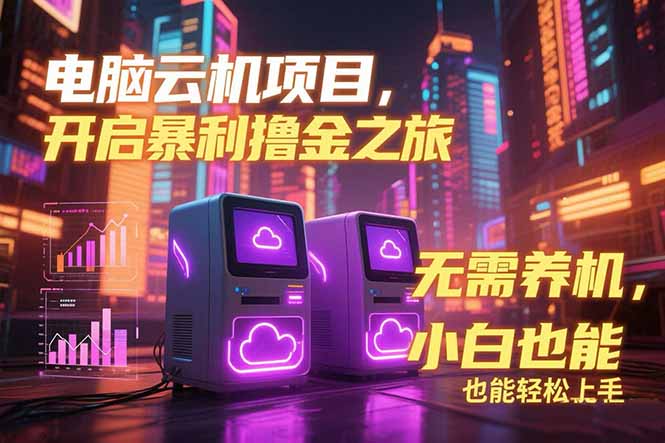 （15323期）电脑云机项目 暴力撸金玩法，不需要养机 配置没有要求 单机100个窗口一...-网赚副业网