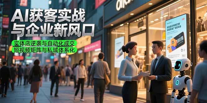(15348期)AI获客实战与企业新风口,实体店逆袭与自动化成交 短视频矩阵与私域体系化-网赚副业网