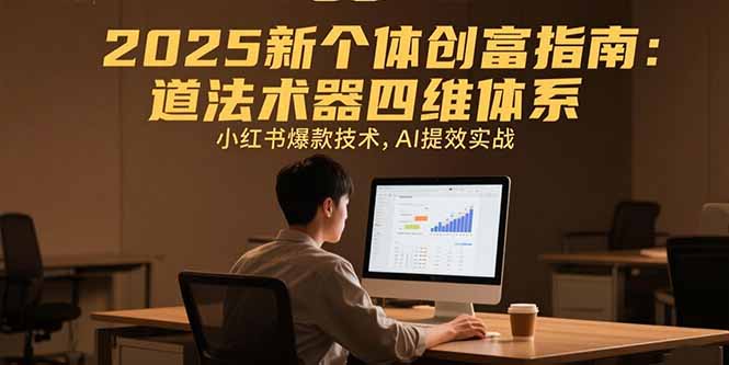 (15477期)2025新个体创富指南:道法术器四维体系,小红书爆款技术,AI提效实战-网赚副业网