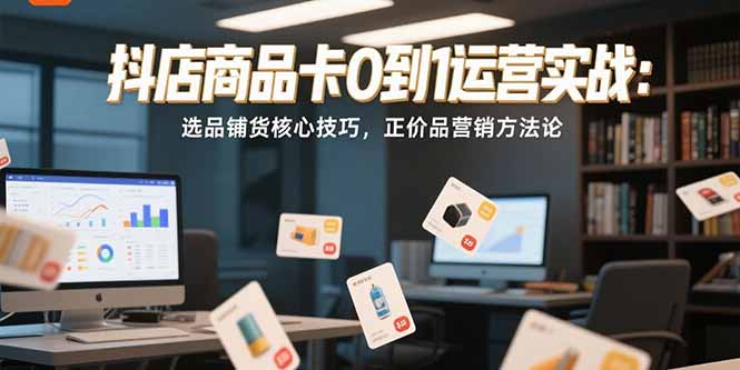 (15329期)抖店商品卡0到1运营实战:选品铺货核心技巧,正价品营销方法论-网赚副业网