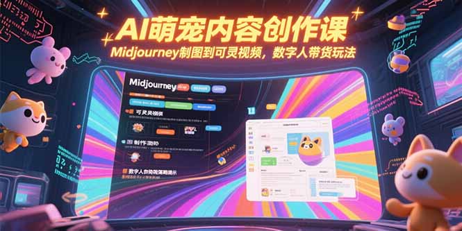 (15311期)AI萌宠内容创作课,Midjourney制图到可灵视频,数字人带货玩法-网赚副业网