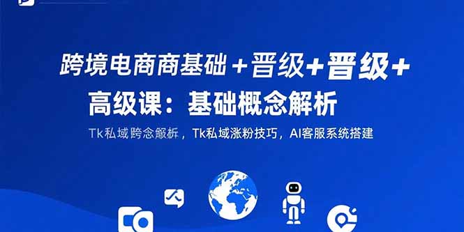 (15496期)跨境电商基础+晋级+高级课:基础概念解析,Tk私域涨粉技巧,AI客服系统搭建-网赚副业网