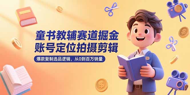 （15326期）童书教辅赛道掘金，账号定位拍摄剪辑，爆款复制选品逻辑，从0到百万销量-网赚副业网