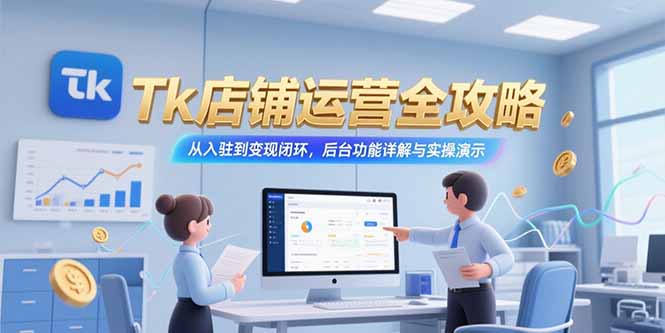 (15345期)Tk店铺运营全攻略,从入驻到变现闭环,后台功能详解与实操演示-网赚副业网