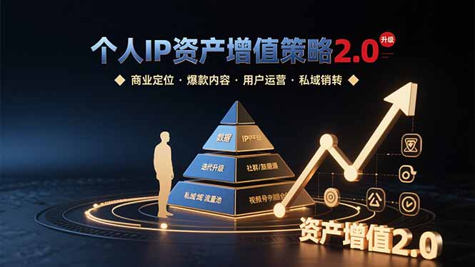 (15653期)个人IP资产增值策略2.0 拆解商业定位/爆款内容/用户运营/私域销转四大模块-网赚副业网
