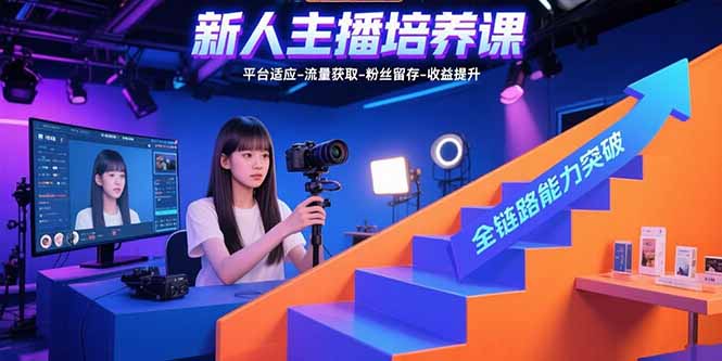 (15701期)新人主播培养课:平台适应-流量获取-粉丝留存-收益提升 全链路能力突破-网赚副业网