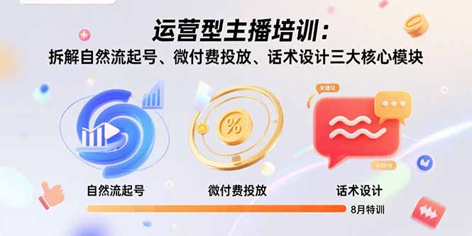 (15654期)运营型主播培训:拆解自然流起号、微付费投放、话术设计三大核心模块-8月-网赚副业网