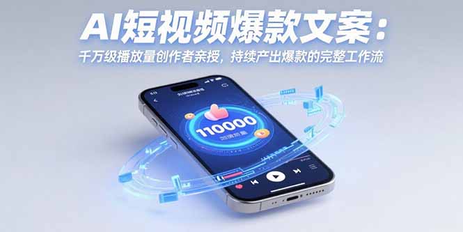(15569期)AI短视频爆款文案:千万级播放量创作者亲授,持续产出爆款的完整工作流-网赚副业网