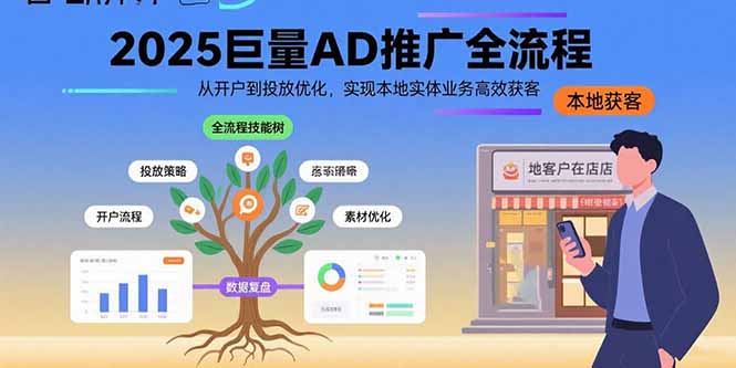 (15608期)2025巨量AD推广全流程,从开户到投放优化,实现本地实体业务高效获客-网赚副业网