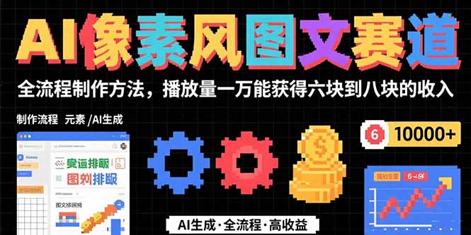 (15572期)AI像素风图文赛道:全流程制作方法,播放量一万能获得6块到8块的收入-网赚副业网