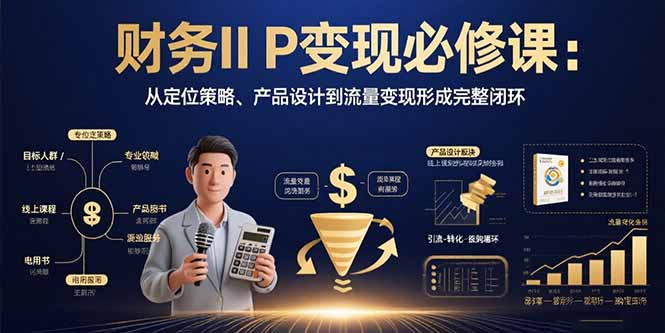 （15728期）财务IP变现必修课：从定位策略、产品设计到流量变现形成完整闭环-网赚副业网