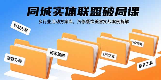 (15833期)同城实体联盟破局课,多行业活动方案库,汽修餐饮美容实战案例拆解-网赚副业网