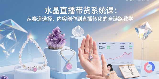 （15721期）水晶直播带货系统课：从赛道选择、内容创作到直播转化的全链路教学-网赚副业网