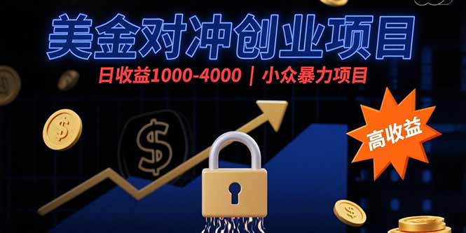 (15642期)美金对冲创业项目,日收益1000-4000,小众暴力项目-网赚副业网