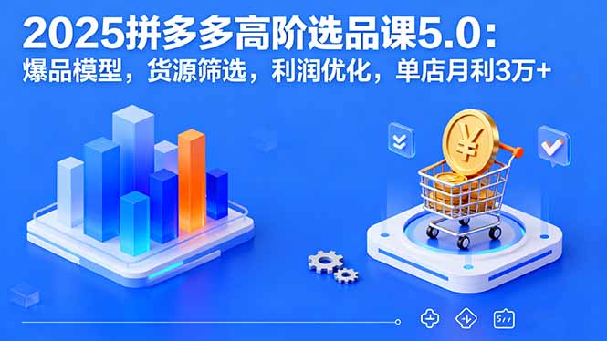 (16019期)2025拼多多高阶选品课5.0:爆品模型,货源筛选,利润优化,单店月利3万+-网赚副业网