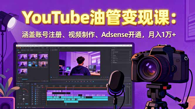 (15987期)2025YouTube油管变现课:涵盖账号注册、视频制作、Adsense开通,月入1万+-网赚副业网