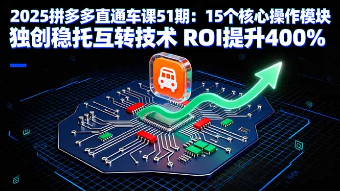 (16020期)2025拼多多直通车课51期:15个核心操作模块 独创稳托互转技术 ROI提升400%-网赚副业网