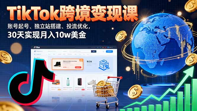 (16034期)TikTok跨境变现课:账号起号、独立站搭建、投流优化,30天实现月入10w美金-网赚副业网