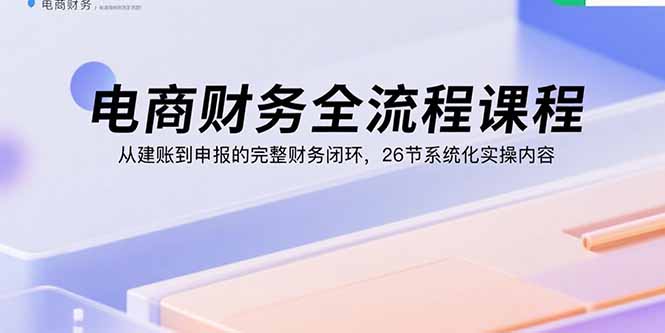 (15893期)电商财务全流程课程:从建账到申报的完整财务闭环,26节系统化实操内容-网赚副业网