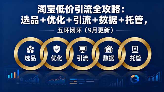 (16009期)淘宝低价引流全攻略:选品+优化+引流+数据+托管,五环闭环(9月更新)-网赚副业网