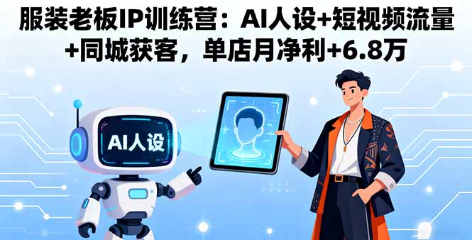 (16117期)服装老板IP训练营:AI人设+短视频流量+同城获客,单店月净利+6.8万-网赚副业网