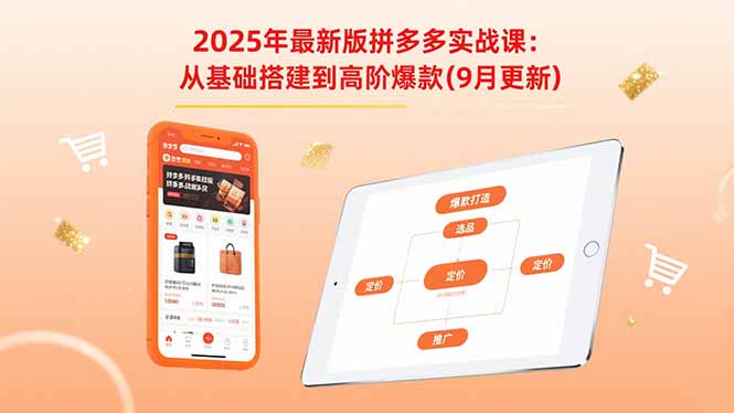 (15899期)2025年最新版拼多多实战课:从基础搭建到高阶爆款(9月更新)-网赚副业网