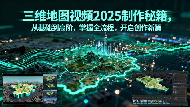 (15983期)三维地图视频2025制作秘籍,从基础到高阶,掌握全流程,开启创作新篇-网赚副业网