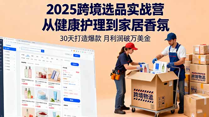 (16186期)2025跨境选品实战营:从健康护理到家居香氛,30天打造爆款,月利润破万美金-网赚副业网