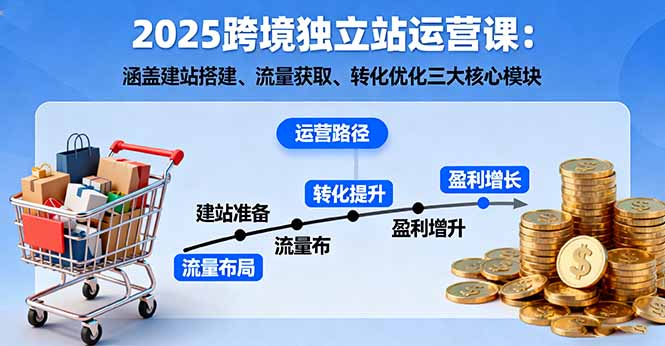 (16211期)2025跨境独立站运营课:涵盖建站搭建、流量获取、转化优化三大核心模块-网赚副业网