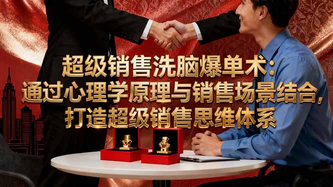 （16370期）超级销售洗脑爆单术：通过心理学原理与销售场景结合,打造超级销售思维体系-网赚副业网
