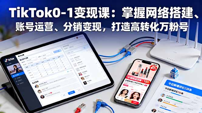 (16334期)TikTok0-1变现课:掌握网络搭建、账号运营、分销变现,打造高转化万粉号-网赚副业网