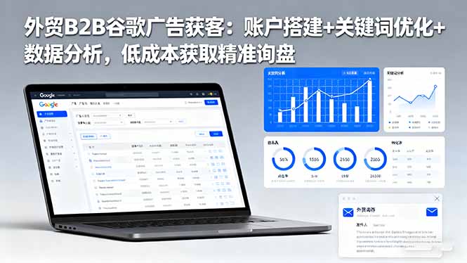 (16389期)外贸B2B 谷歌广告获客:账户搭建+关键词优化+数据分析,低成本获取精准...-网赚副业网