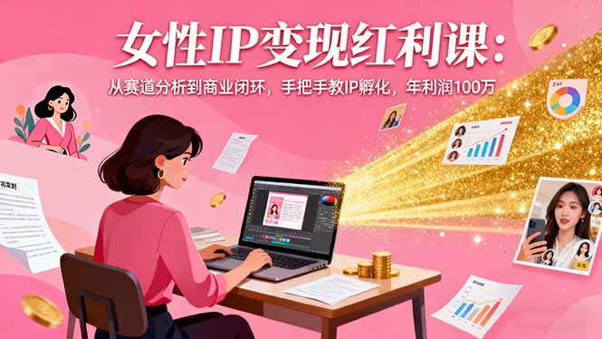 (16294期)女性IP变现红利课:从赛道分析到商业闭环,手把手教IP孵化,年利润100万-网赚副业网