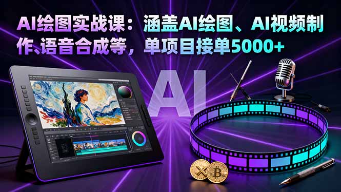 (16304期)AI绘图实战课:涵盖AI绘图、AI视频制作、语音合成等,单项目接单5000+-网赚副业网