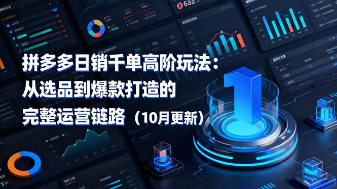 (16404期)拼多多日销千单高阶玩法:从选品到爆款打造的完整运营链路(10月更新)-网赚副业网