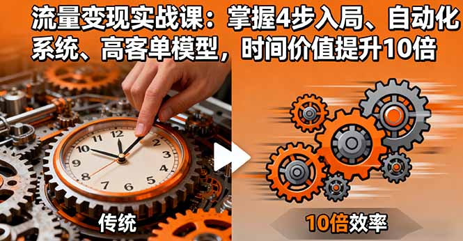 (16197期)流量变现实战课:掌握4步入局、自动化系统、高客单模型,时间价值提升10倍-网赚副业网