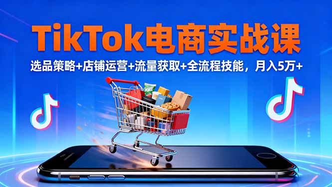 （16422期）TikTok电商实战课10月，选品策略+店铺运营+流量获取+全流程技能，月入5万+-网赚副业网