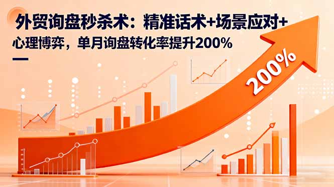 (16357期)外贸询盘秒杀术:精准话术+场景应对+心理博弈,单月询盘转化率提升200%-网赚副业网
