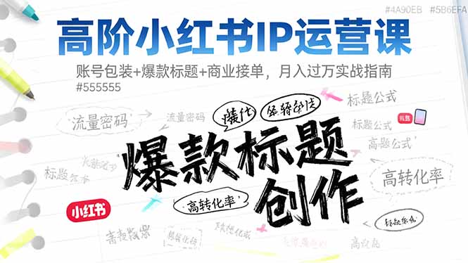 （16442期）高阶小红书IP运营课：账号包装+爆款标题+商业接单，月入过万实战指南-网赚副业网