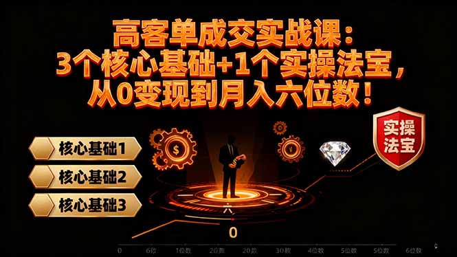 （16443期）高 客单成交实战课：3个核心基础+1个实操法宝，从0变现到月入六位数！-网赚副业网