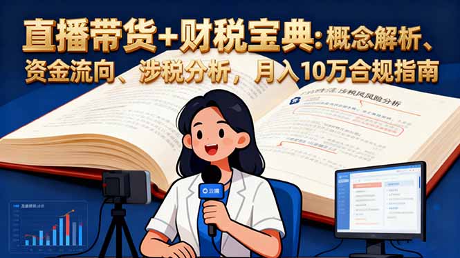 (16444期)直播带货+财税宝典:概念解析、资金流向、涉税分析,月入10万合规指南-网赚副业网
