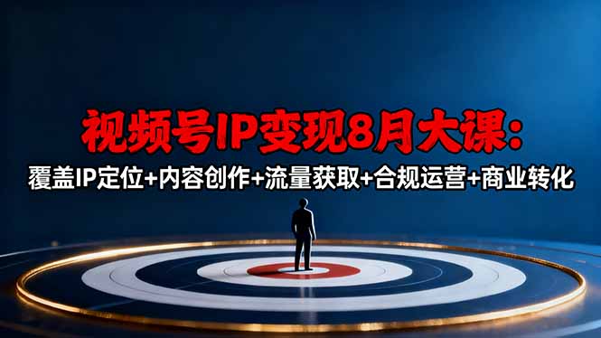 (16361期)视频号IP变现8月大课,覆盖IP定位+内容创作+流量获取+合规运营+商业转化-网赚副业网