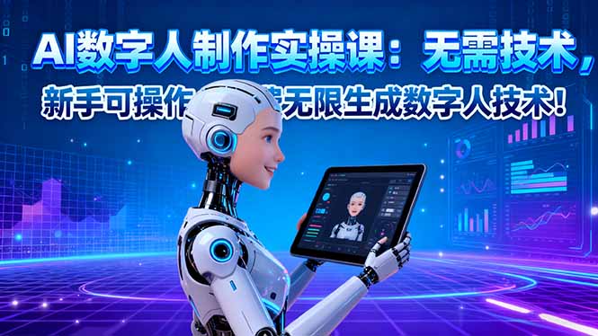 (16376期)AI数字人制作实操课:无需技术,新手可操作,免费无限生成数字人技术!-网赚副业网